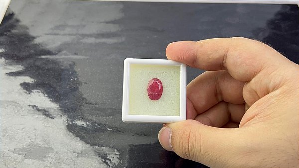 Rodonita Facetada Oval 10 x 14 mm