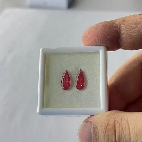 Rodonita Facetada Par Gota 5 x 11,5 mm