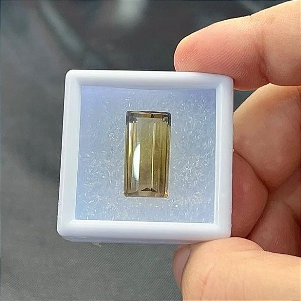 Green Gold Facetado Retangular 10,7 X 20,7 mm