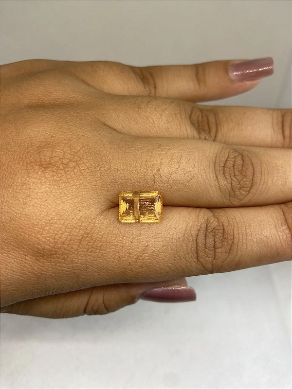 Topázio Imperial Facetado Retangular Furado 8x11mm
