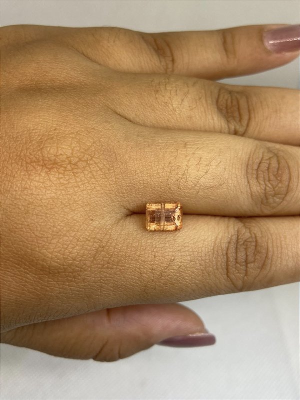 Topázio Imperial Facetado Retangular Furado 6,1 x 8,1mm