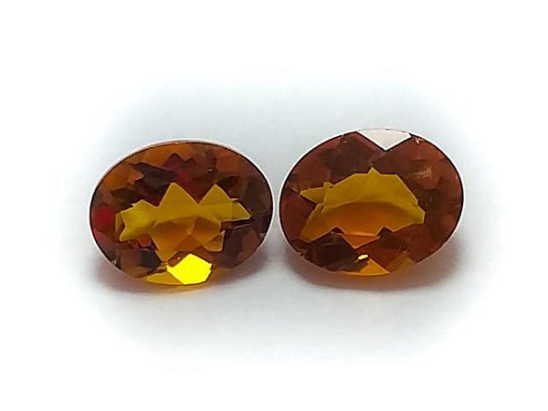 Citrino Corado Oval 7X9mm Par
