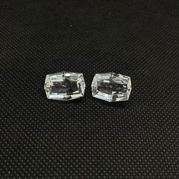 Quartzo Cristal Facetado Retangular Par 13x18mm