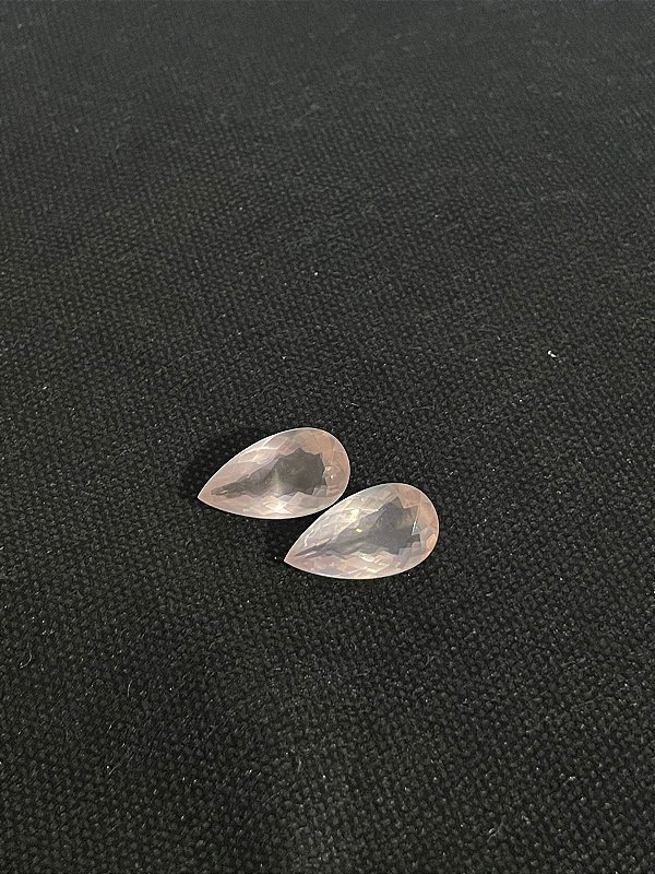 Quartzo Rosa Gota Par 23X13 mm