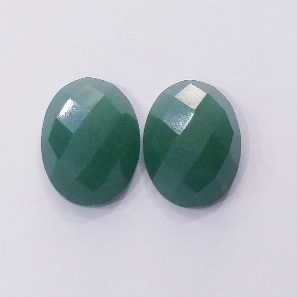 Quartzo Verde Oval Par Facetado 15x20 mm