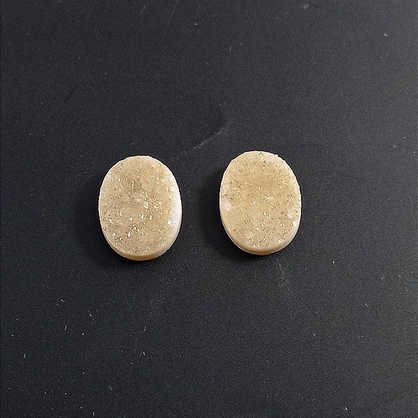 Quartzo Agata Brilho Druzinha Oval Par 14x18mm