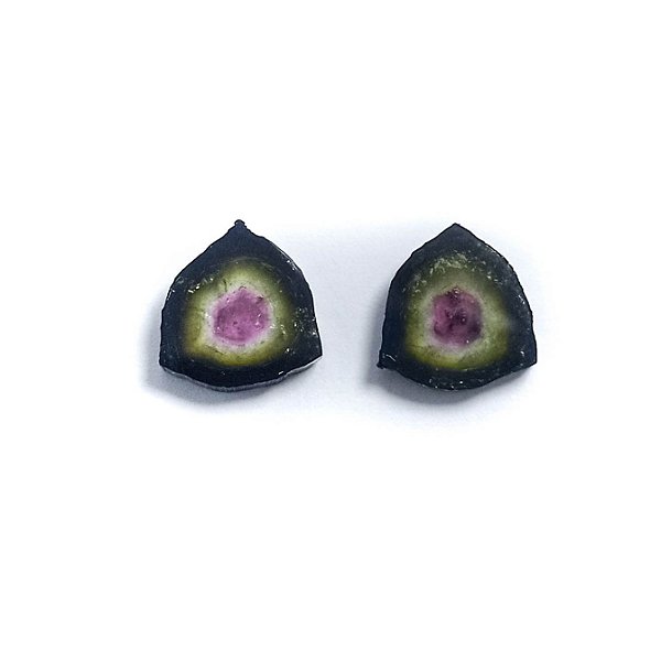 Turmalina Melancia Placa Par 14 mm