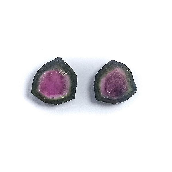 Turmalina Melancia Placa Par  11,5 mm