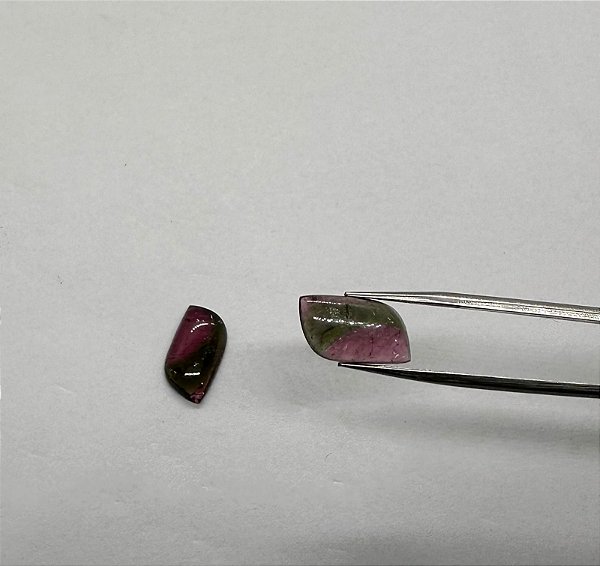 Turmalina Melancia Lisa Par 8,7 x 16 mm