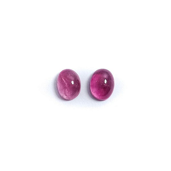 Turmalina Rubelita Oval Lisa Par 6,5 x 8,5 mm
