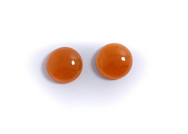 Quartzo Cornalina Cabochão Redonda Par 15mm