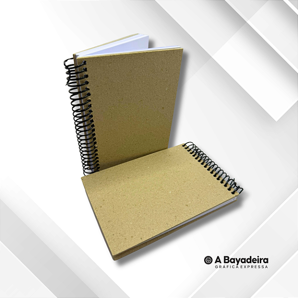 BLOCO/CADERNO COM CAPA DE PAPELÃO CINZA