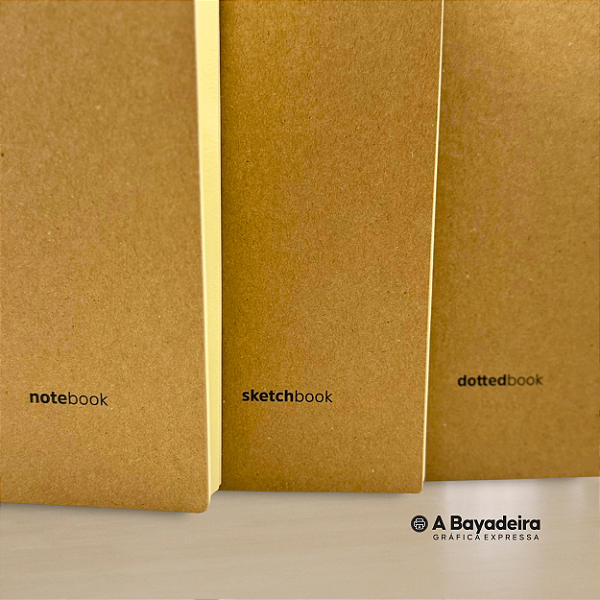 Kit 3 Cadernos Kraft A5