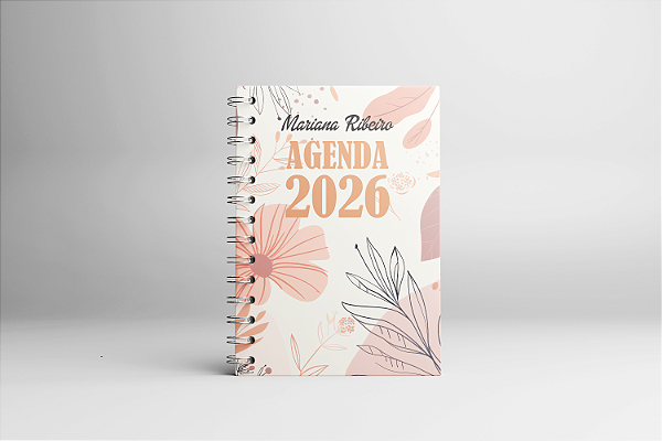 Agenda 2026 - Floral Boho - Miolo Papel Bege Pólen