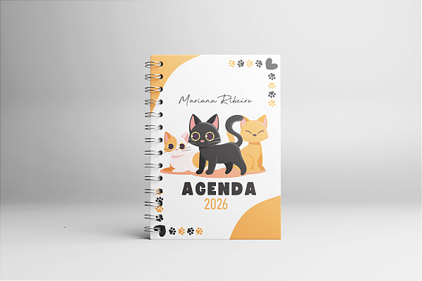 Agenda 2026 - PETS CAT - Miolo Papel branco