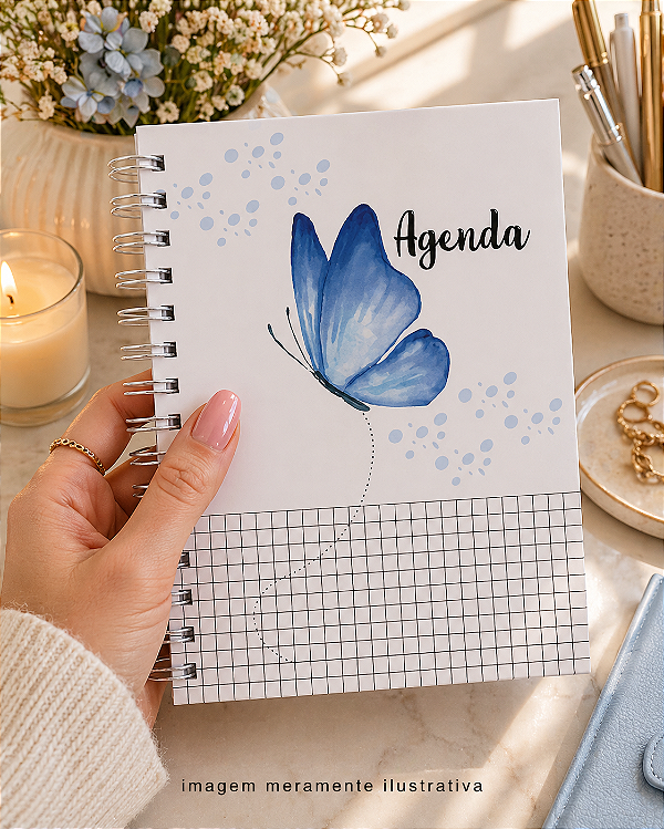Agenda Premium Permanente 1 Dia por página com acabamento artesanal - Personalizado