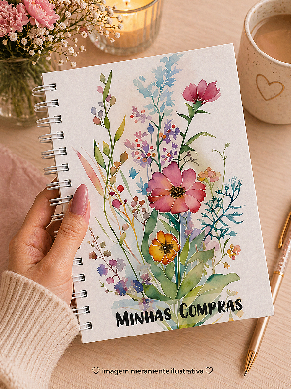 Caderno Premium de Compras com acabamento artesanal - Personalizado