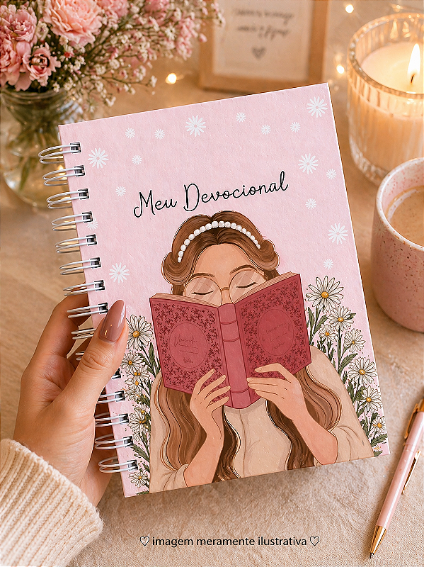 Caderno Premium Devocional com acabamento artesanal - Personalizado