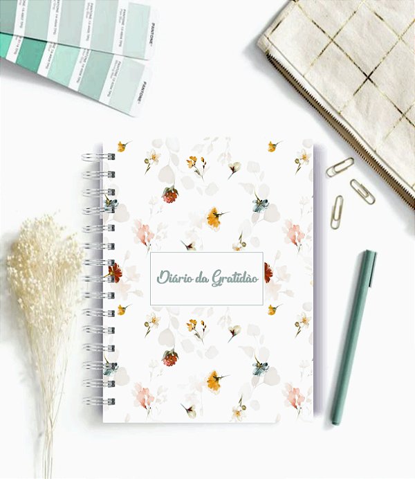 Diário da Gratidão Floral  - 100 folhas - Personalizado