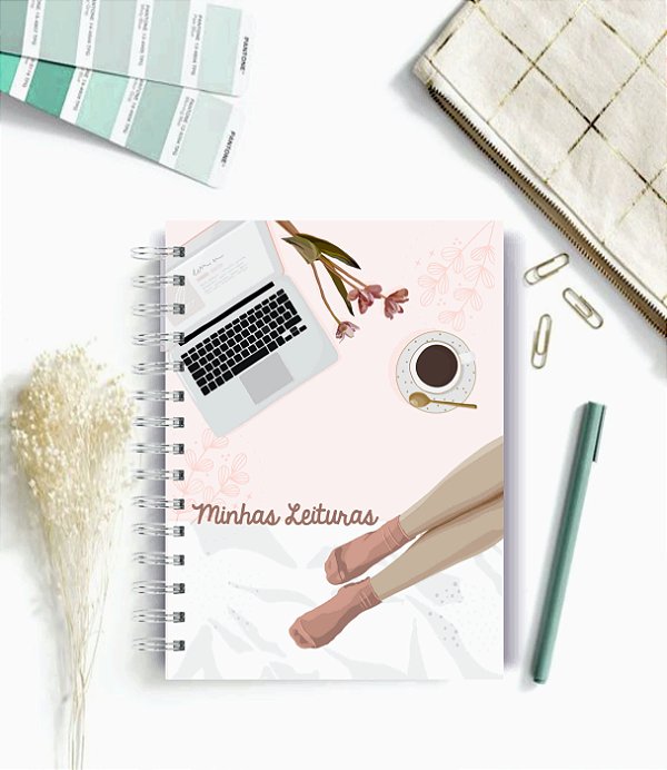 Diário de Leitura Livros Floral -  Personalizado