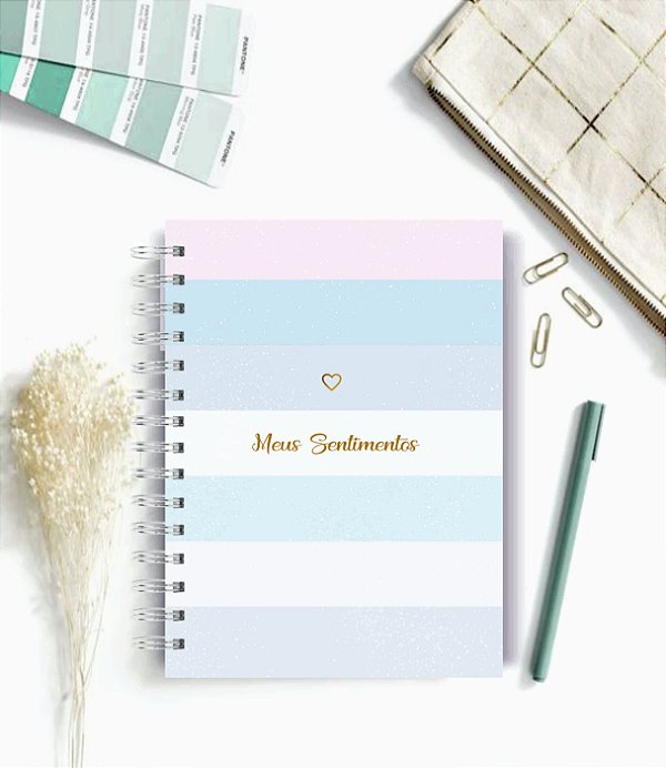 Diário dos Sentimentos Floral  - 100 folhas - Personalizado