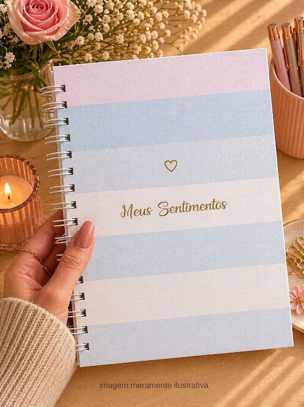 Diário dos Sentimentos Premium com acabamento artesanal - Personalizado