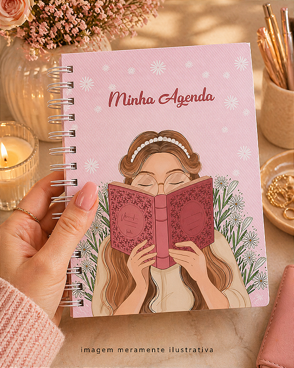Agenda Premium Permanente 2 dias por página com acabamento artesanal - Personalizado