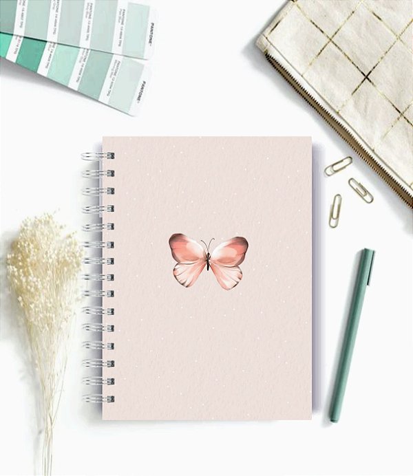 Caderno A5 Borboleta  -  100 folhas pautadas - Personalizado