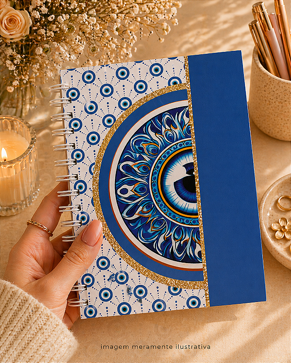 Caderno A5 Premium Pautado 100 folhas com acabamento artesanal - Personalizado
