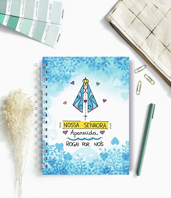 Caderno A5 NOSSA SENHORA 01 - 100 folhas pautadas - Personalizado