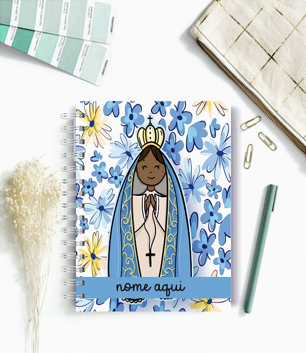 Caderno A5 NOSSA SENHORA 02 -  100 folhas pautadas - Personalizado