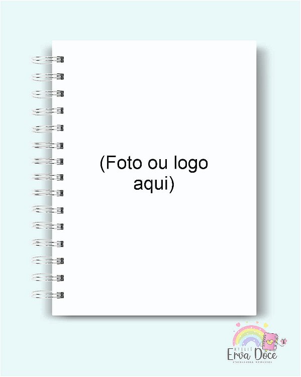 Caderno Premium A5 Foto / Logo com 100 folhas pautadas e acabamento artesanal - Personalizado