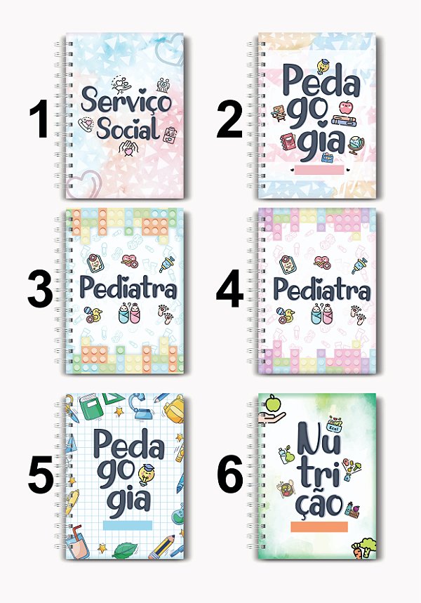 Caderno A5 Profissões 02 -  100 folhas pautadas - Personalizado
