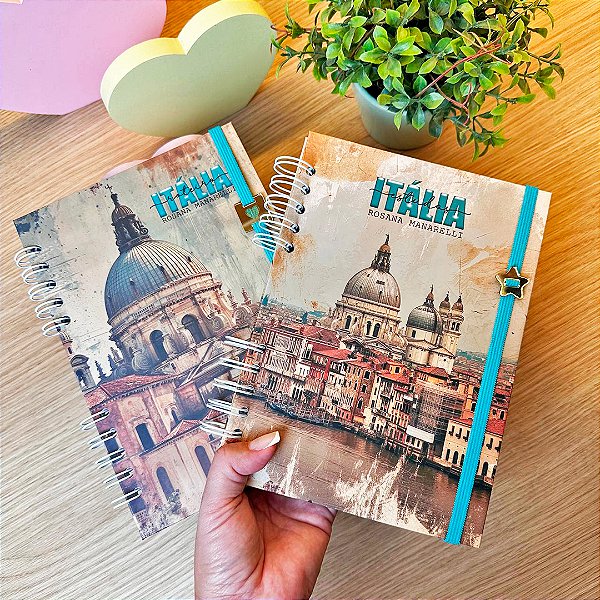 Caderno A5 Coleção Querida Itália  -  100 folhas pautadas - Personalizado