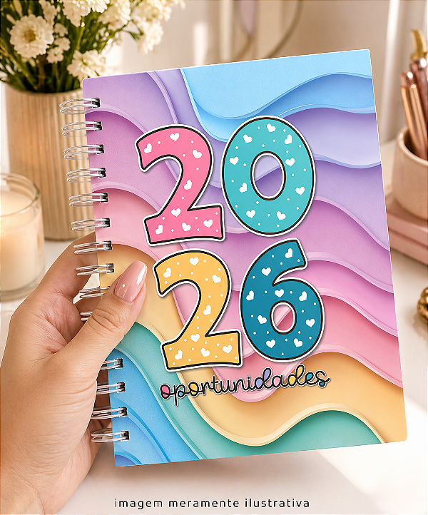 Agenda Premium 2026 1 Dia por página com Acabamento Artesanal - Personalizado