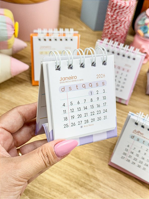 Calendário Mini Coleção 2026 - Personalizado