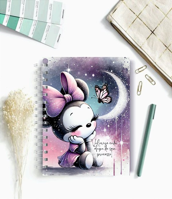 Caderno A5 MINNIE  -  100 folhas pautadas - Personalizado