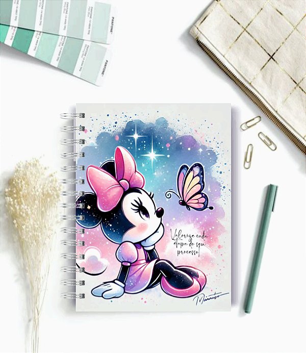 Caderno A5 MINNIE 02  -  100 folhas pautadas - Personalizado