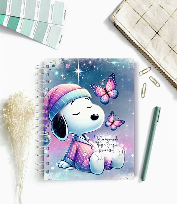Caderno A5 SNOOPY  -  100 folhas pautadas - Personalizado
