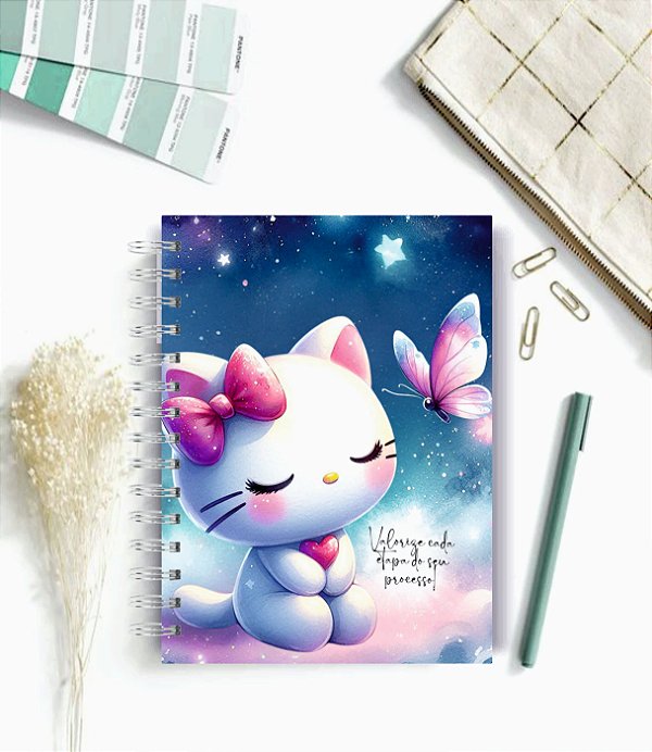 Caderno A5 SHELLO KITTY  -  100 folhas pautadas - Personalizado