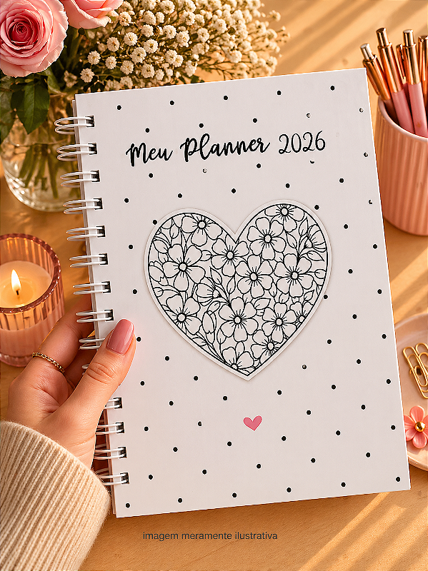 Planner Datado 2026 Neutro Premium com acabamento artesanal - Personalizado
