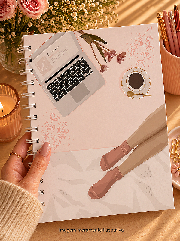 Caderno Premium Universitário 100 folhas com acabamento artesanal - Personalizado