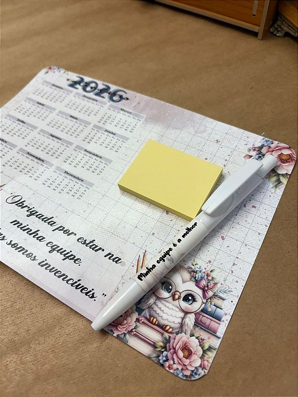 Calendário A5 com Postit e caneta - Personalizado