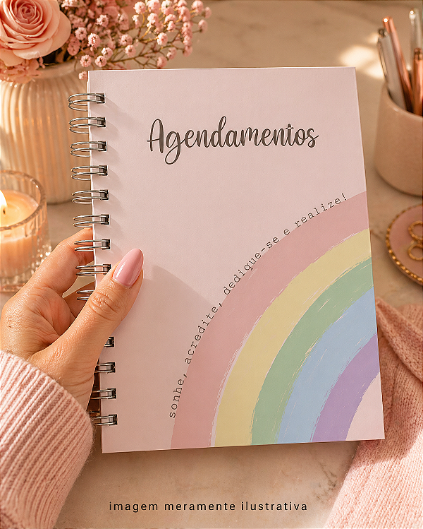 Agenda Premium de Atendimentos / Agendamentos Permanente com acabamento artesanal - Personalizado