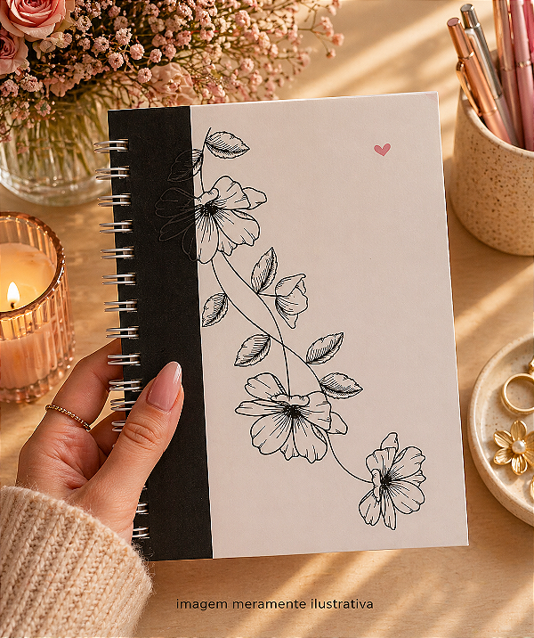 Caderno Premium A5 Quadriculado 100 folhas com acabamento artesanal - Personalizado