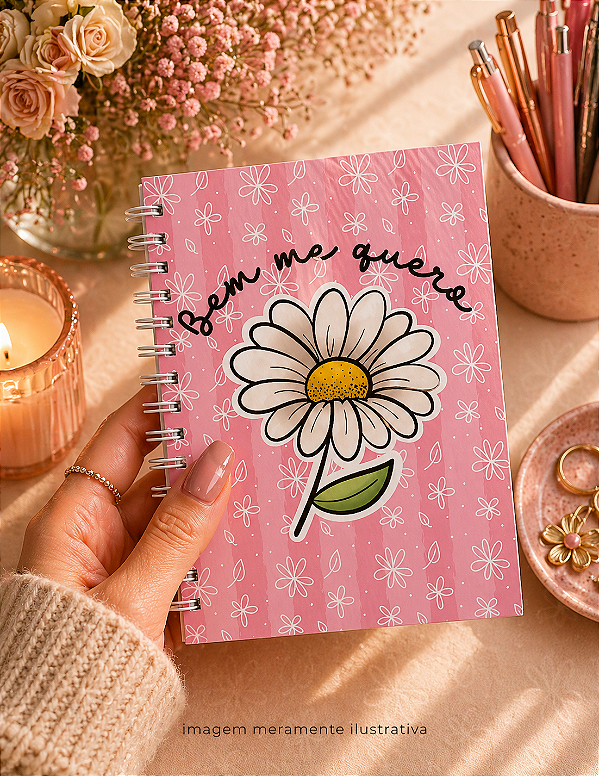 Caderno A5 Premium Pontilhado 100 folhas com acabamento artesanal - Personalizado