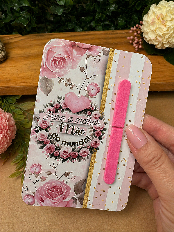 Tag com delicada lixa de unha Premium com acabamento artesanal - Personalizado