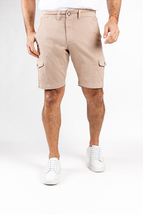 Bermuda Cargo de Sarja Bege