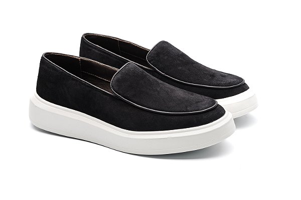 Sneaker Slip On Camurça Preto