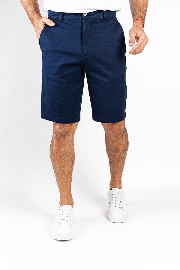 Bermuda Classic Sarja Alfaiataria Azul Marinho